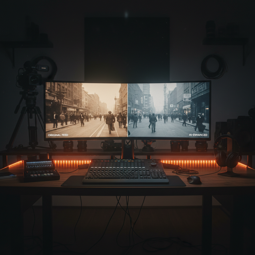 AI Video Enhancer Studio — before and after AI enhancement